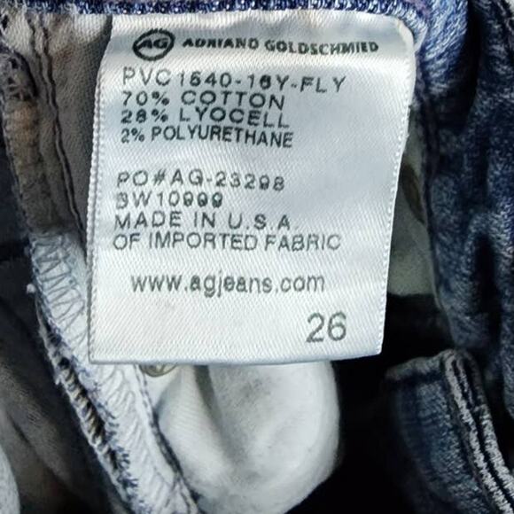 AG Adriano Goldschmeid The Stevie Cuff Slim Straight Cuffed Distressed Jeans 26 - Picture 7 of 9